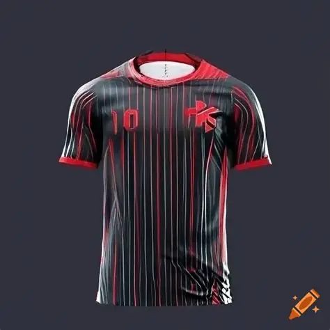 Black Red Soccer Jersey – Classic Contrast | Free Shipping