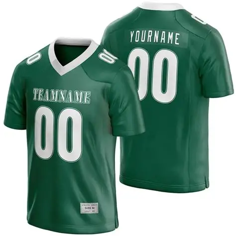 Green and White Football Jersey – Game-Ready, Free Shipping